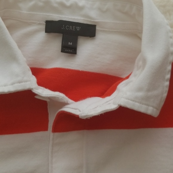 Jcrew orange and white rugby polo - Picture 2 of 5